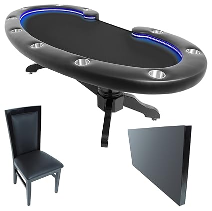 Amazon Com Bbo Poker Lumen Hd Lighted Poker Table For 10