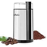 Coffee Grinder, Wancle Electric Coffee Grinder, Quiet Spice Grinder, One Touch Coffee Mill for Beans, Spices and More, with C