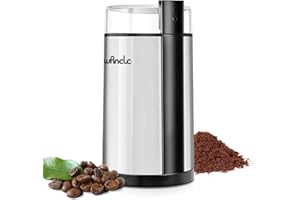 Coffee Grinder, Wancle Electric Coffee Grinder, Quiet Spice Grinder, One Touch Coffee Mill for Beans, Spices and More, with Clean Brush, Stainless Steel