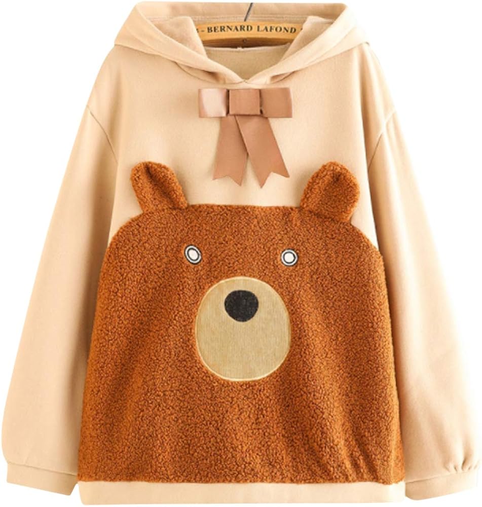 anime girl in bear hoodie