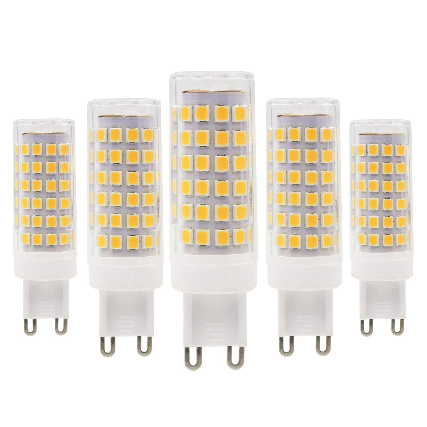 G9 LED Bulb - 9W/800LM, 80 Watt Halogen Bulbs Equivalent, Warm White 3000K, Energy Saving G9 Bulbs, Non-Dimmable, AC 220-240V, 5-Pack