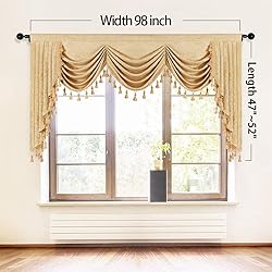 ELKCA Thick Chenille Window Curtains Valance for