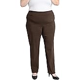 Briggs New York Women's Plus Size Super Stretch Millenium Welt Pocket Pull On Pant (Average & Short Length)