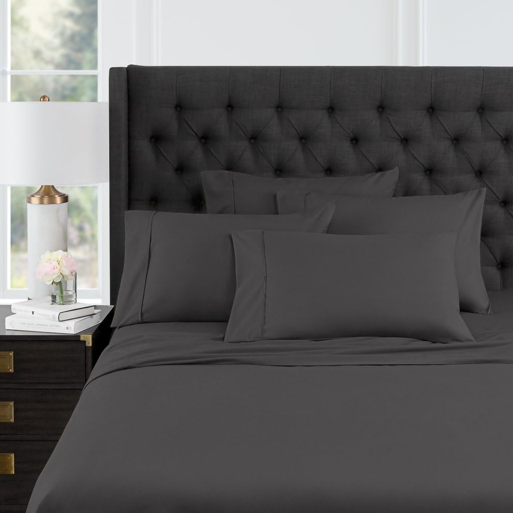 Park Hotel Collection Luxury 4pc Bed Sheet Set - Hotel Quality Ultra Soft Brushed Microfiber Sheets with Deep Pocket - Hypoallergenic - King - Gray