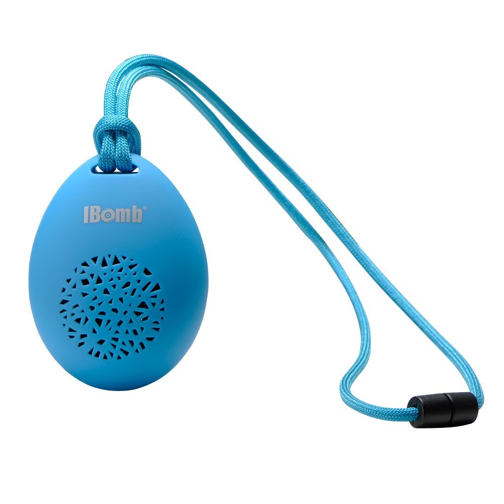 IBomb Cobble Wireless Bluetooth Speaker with Built-In Microphone and Selfie Camera Remote - Blue
