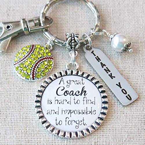 image for Scrapheart Gifts SOFTBALL COACH GIFT, Softball Coach Thank You Keychai