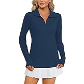 LOMON Women Long Sleeve Shirts Sun Protection 1/4 Zip Summer Quick Dry Hiking Shirts Quarter Zip Pullover for Women