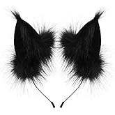 HAOAN Animal Faux Fur Fox Wolf Ear Headband Furry Handmade Hairband Headwear Costume Cosplay Accessories