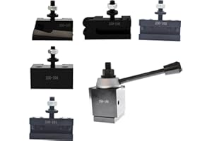 kimllier 6Pcs AXA 250-100 Quick Change Tool Post Set High Accuracy Piston Type 12 Inch Swing Dia AXA Tool Post