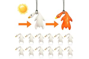 OYEFTP 12pc Duck Car Accessories, UV Color Changing Duck Creative Pendant, Cute Roast Duck Creative Interior Decoration, UV Temperature Reminder, Suitable for Cars, Bicycles, Indoor and Outdoor Ornament