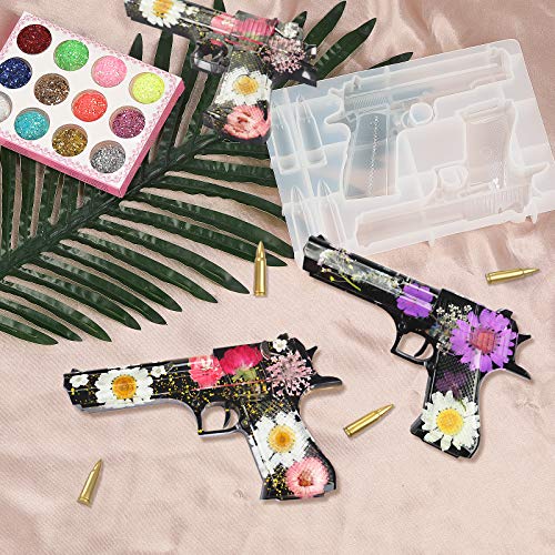Gun Silicone Mold,Pistol Bullet Handgun Resin Mold,3D Gun Epoxy Casting