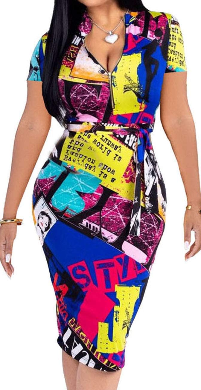 Women Sexy V Neck Dresses Elegant Bodycon Long Sleeve Stretchy Pencil Business Suiting Slim Fit Zipper