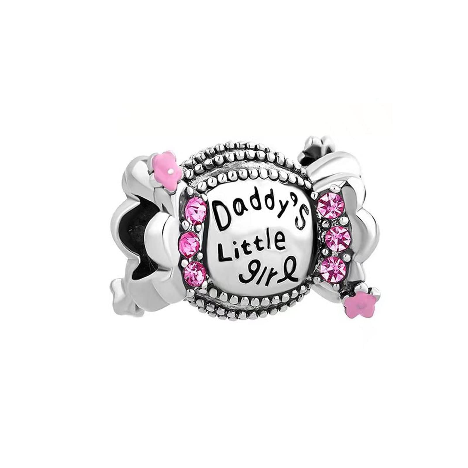 KunBead Jewelry Daddy's Little Girl Daughter Candy Bead Charms Compatible with Pandora Bracelets