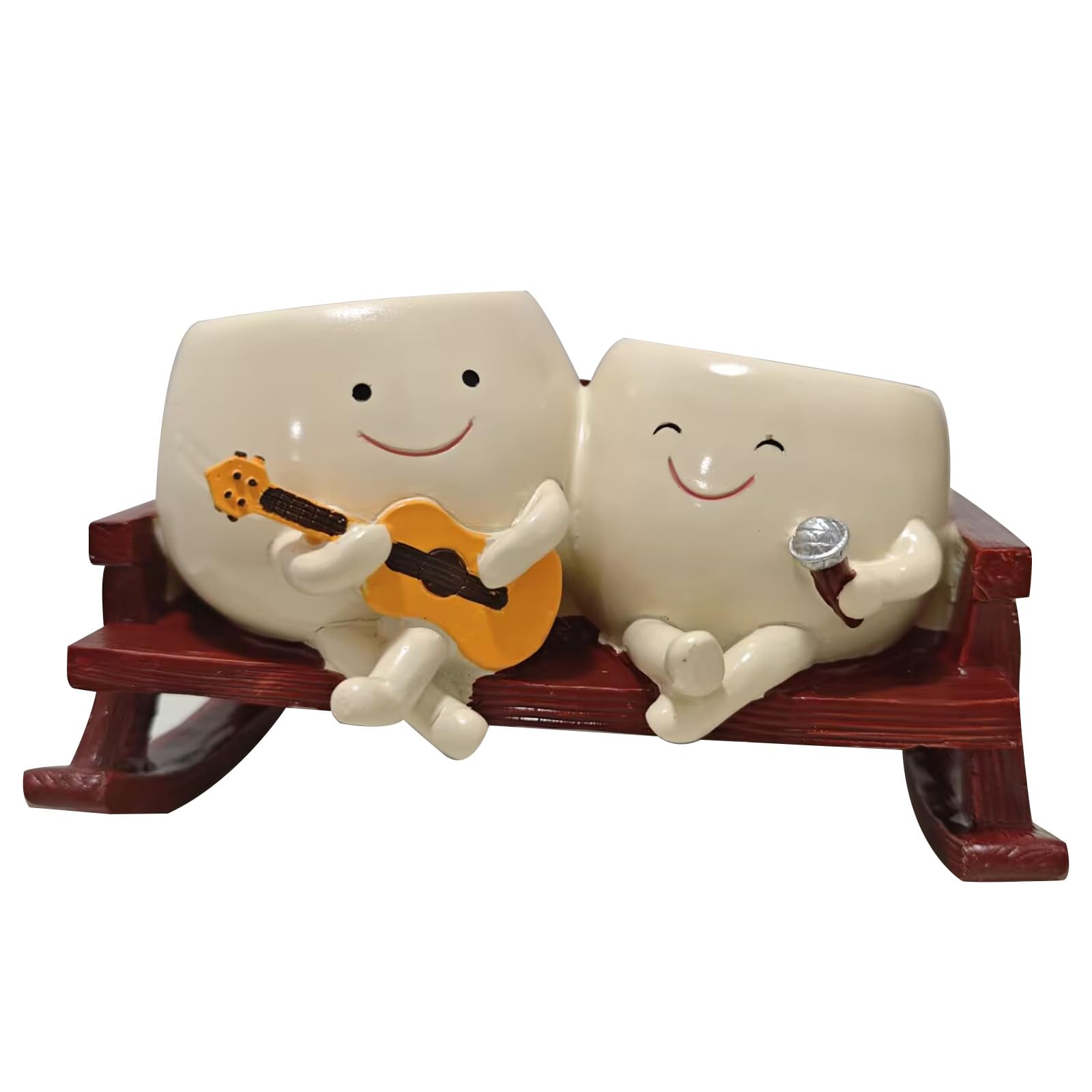 Photo 1 of Double Smiley Face Planter, Rocking Chair Double Head Face Planter Pot, Small Plower Pots for Indoor/Outdoor Plants Succulent, Funny Gift for Birthday (Large Size