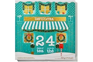 DAVIDsTEA 24 Days of Tea Premium Advent Calendar 2025 – 24 Loose Leaf Teas & Infusions, 48 Servings, Assorted Holiday Flavour