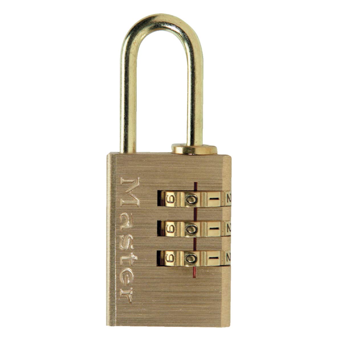 Master Lock 620EURD 3-Digit Combination Padlock with Aluminium Body and Brass Finish, Gold, 5,6 x 3 x 1,4 cm