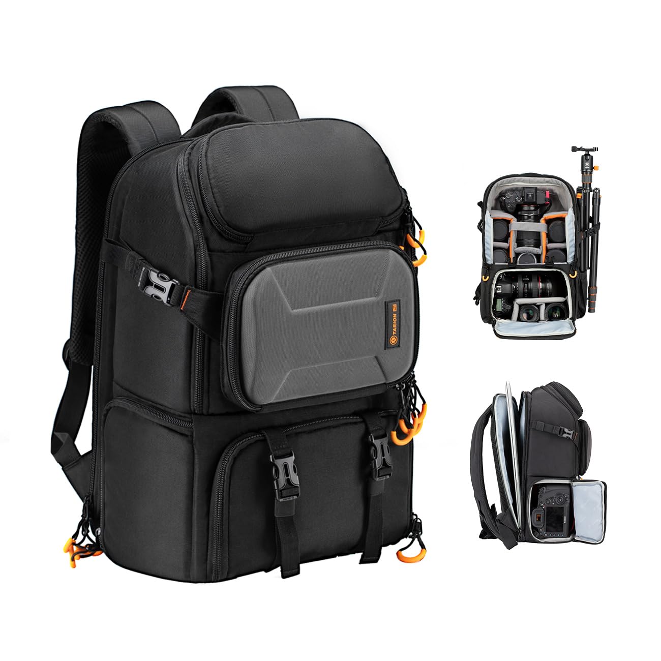 Photo 1 of TARION Professional Camera Backpack Large - DSLR Bag with 15.6" Laptop Compartment Tripod Holder Waterproof Raincover Outdoor Hiking Travel for Men Women Photographers - PBL