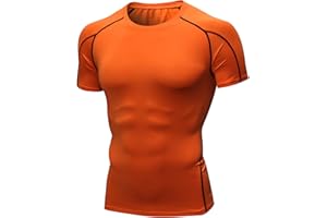 Mens Compression Shirts Short Sleeve Workout Gym T-Shirt Running Tops Cool Dry Sports Base Layer Athletic Undershirts