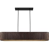 6-Light Dining Room Light Fixture Over Table, Adjustable Height Farmhouse Chandelier, Kitchen Island Light Fixture, Wood Chan