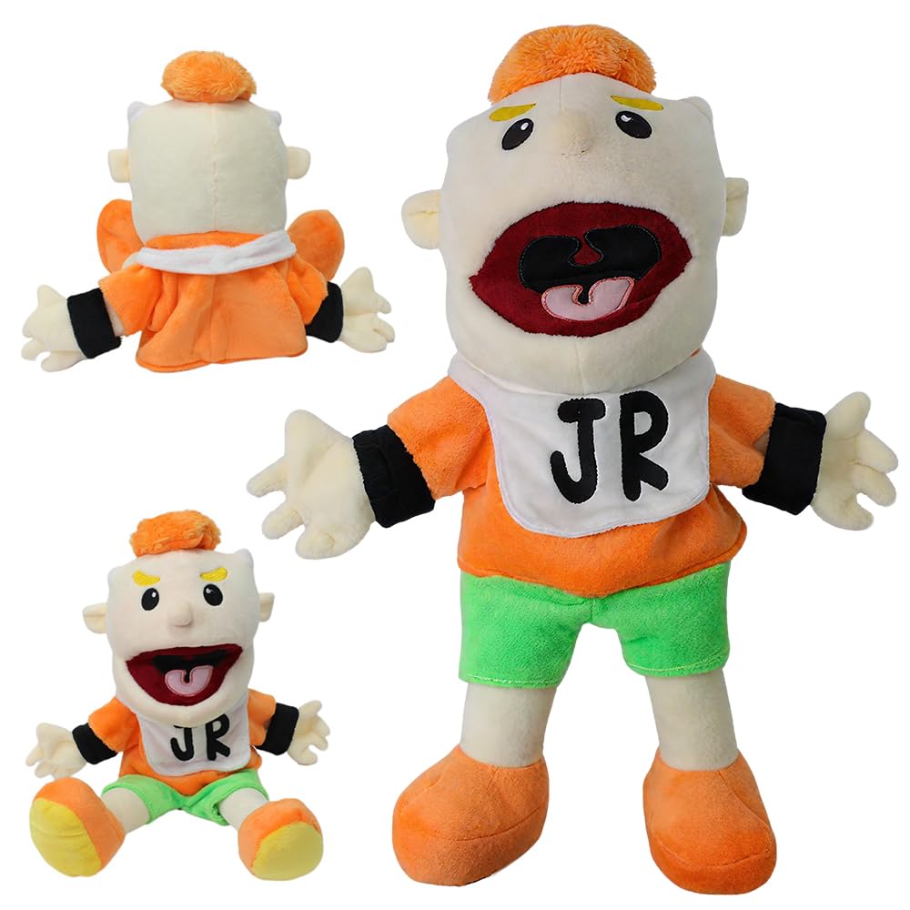 Jeffy Puppet Plush Toy Doll, 40cm Jeffy Hand Puppets, Classmates JR Hand Puppet Toys to Role Play Cute Cartoon Puppets for Adults Kids Interactive Performance Storytelling(Junior)