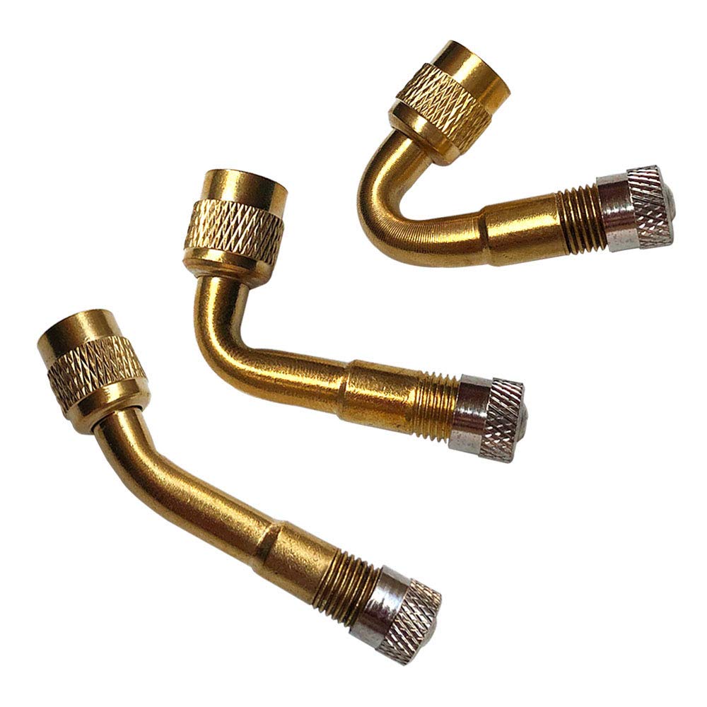 QitinDasen 3Pcs Professional Tyre Valve Extension Adapter Set, Tire Stem Extension, Brass Air Tire Extension Schrader Valve Adapter, for Car Truck Motorcycle Bike Scooter (45°, 90°, 135°)