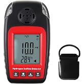 Hydrogen Sulfide Detector Portable H2S Detector Monitor with Sound and Flash Alarm 0~100ppm Electrochemical H2S Sensor with Clip and LCD Screen Backlight