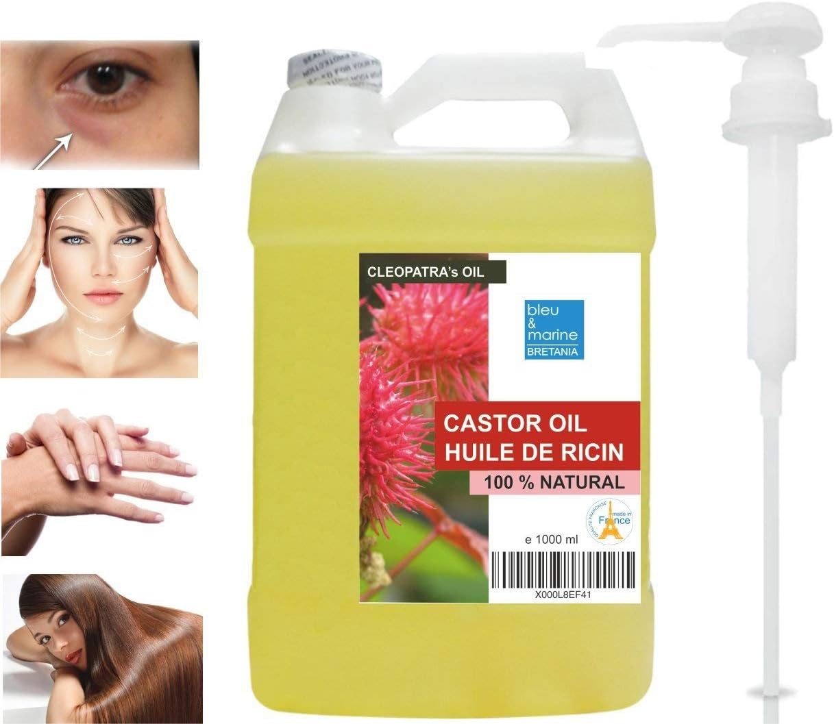 Pure 100 Natuurlijke Castorolie 1000 Ml Haar Nagels Gezichts En Lichaamsbevochtiger Wonderolie Ricinusolie Castorolie Natuurzuiver Amazon Nl