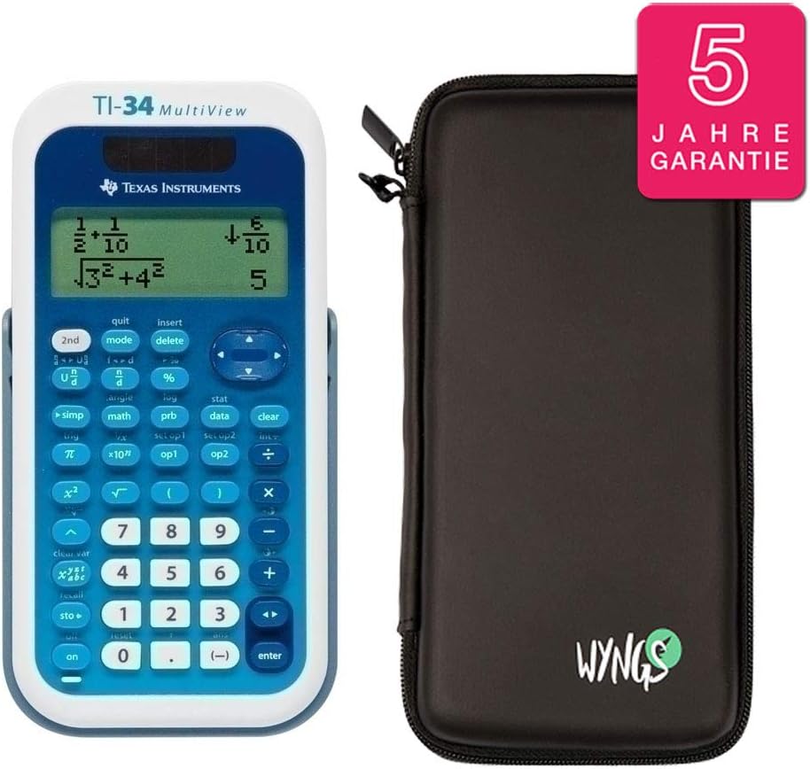 TI-34 MultiView + Protective Case + Prime Warranty, Black