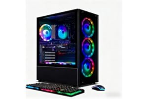 STGAubron Gaming PC Desktop Computer, Intel Core i7-6700 up to 4.0G, GeForce RTX 2060S 8G, 32GB DDR4, 1TB SSD, 600M WiFi, BT 5.0, RGB Fan x6, Windows 11 Home