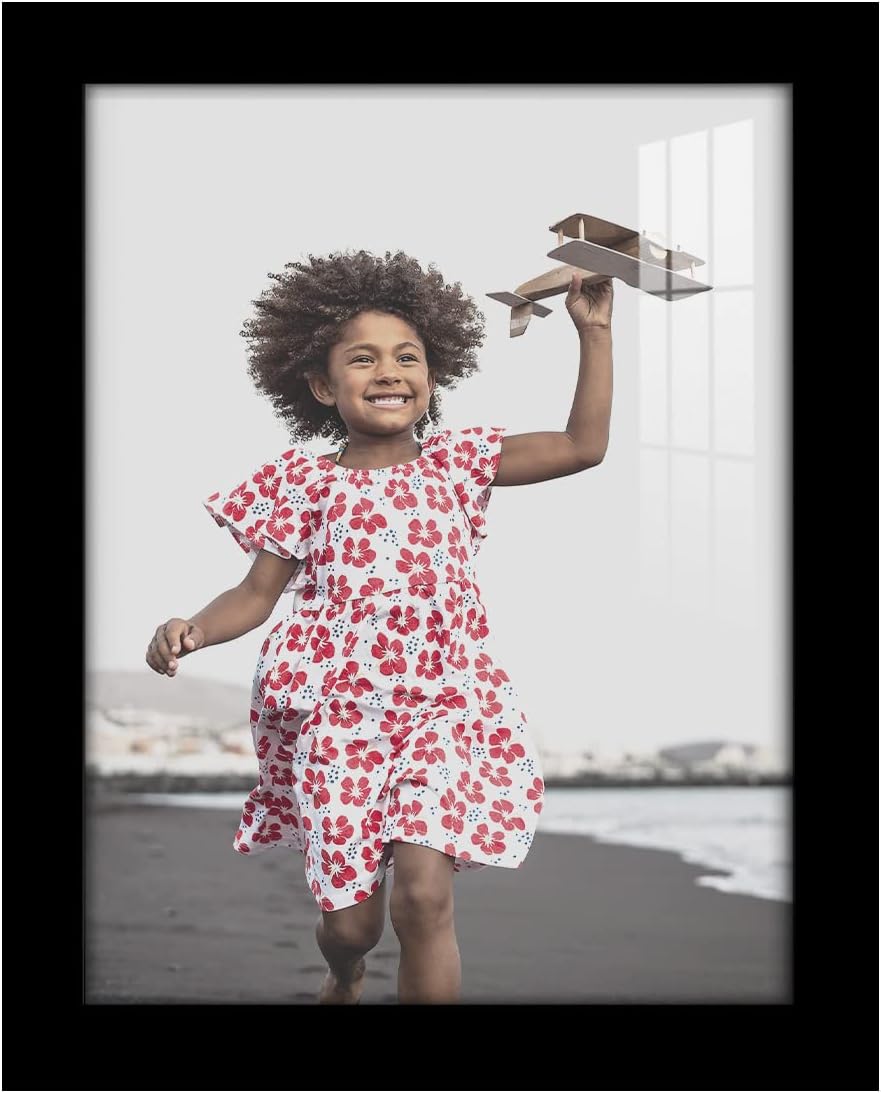 Photo Albums, Frames & Accessories - Renditions Gallery 8x10 inch Picture Frame High-end Modern Style, Made of Solid Wood and High Definition Glass Ready for Wall and Tabletop Photo Display, Black Frame