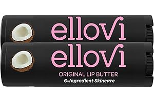 Ellovi Natural Lip Butter Lip Balm - Original - Pure Enough to Eat - Made With Just 6 Vegan Ingredients - Moisturizing Lip Care for All Day Hydration (2-Pack)
