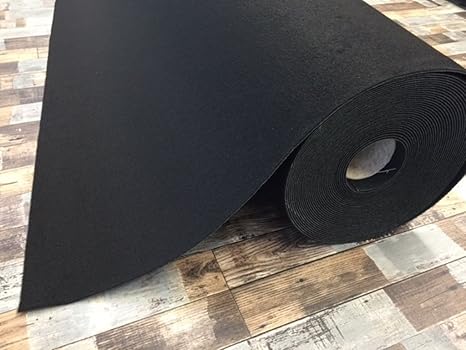 Autoteppich zur Auskleidung, Meterware in beliebiger Größe - Qualität Hit schwarz (2m x 2m Breite)