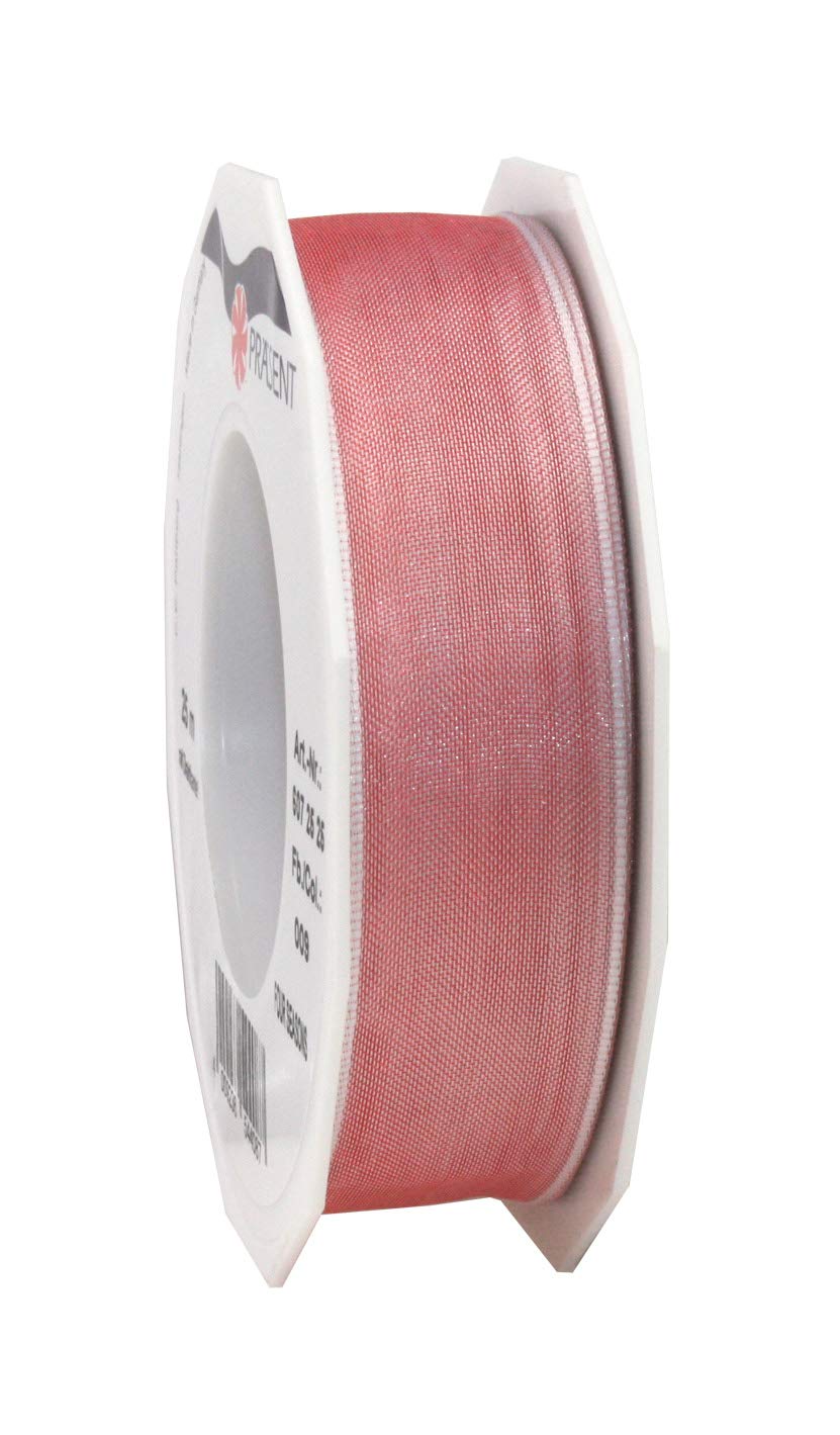 Präsent - Four Seasons Organza Wired Edge Ribbon Melon 25 mm Width, 25 m Length