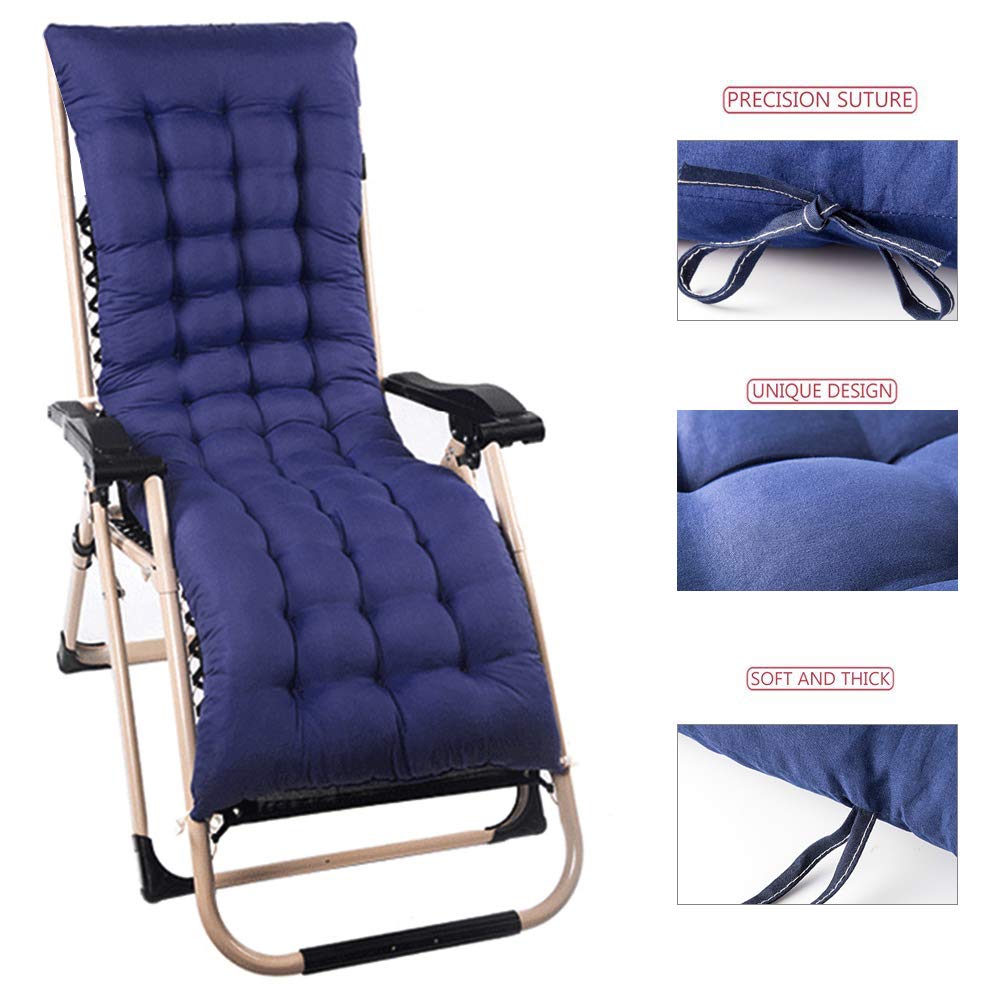 Sun Lounger Cushion Patio Garden Deckchair Recliner Lounge Thick Pad