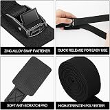 URAQT Adjustable Tie Down Straps 4 Pack 1m x 25mm Heavy Duty Black view 3