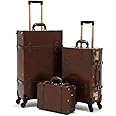 COTRUNKAGE Vintage Luggage Set 3 PiecesCute Carry On Suitcase for Women with Spinner Wheels