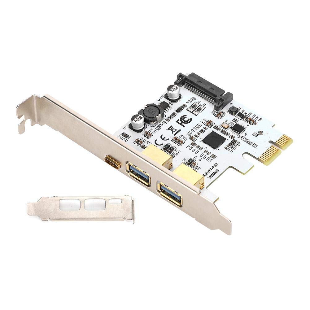 ASHATA PCIE USB 3.0 Card, USB 3.0 Expansion Card Type-C Riser Card SATA Power Port for VIA Labs VL805 Master, USB3 Hub Controller Adapter Compatible with Windows 10/8.1/8 / 7 / XP