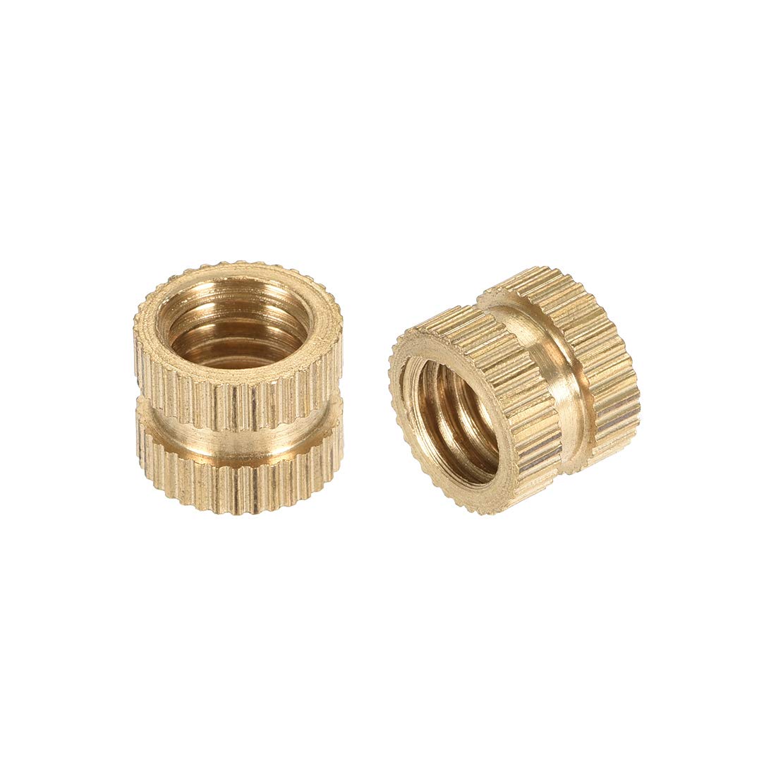 uxcell Knurled Insert Nuts, 25Pcs M8 x 8mm(L) x 10mm(OD) Female Thread Brass Embedment Nuts