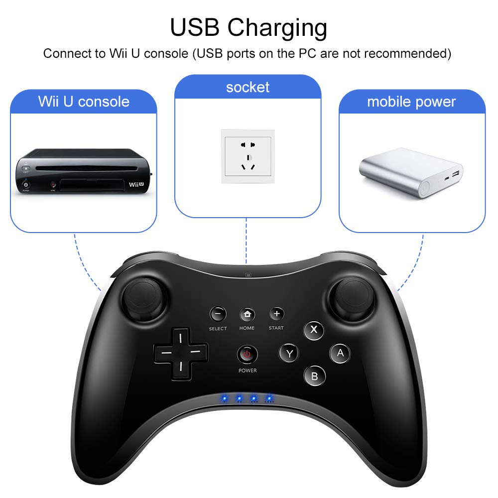 Cosaux FM05 Wii U Pro Controller, Nintendo Wii Classic Controller Wireless Wii U Gamepad with