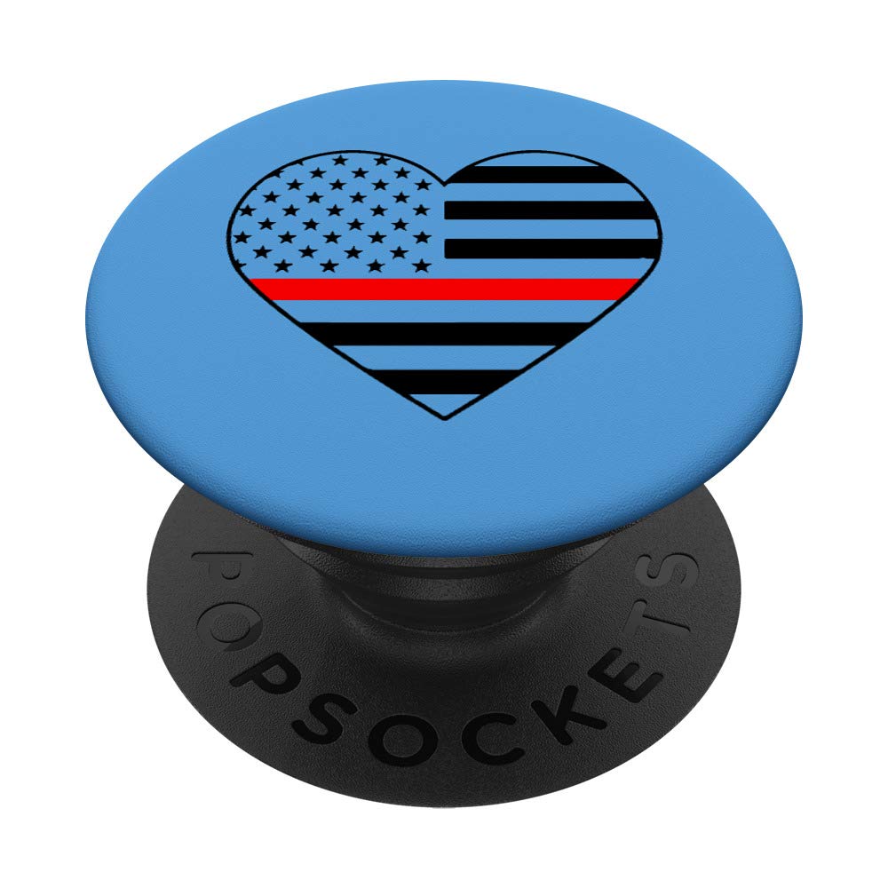 Thin Red Line Heart Firefighter Girlfriend Woman PopSockets Swappable PopGrip
