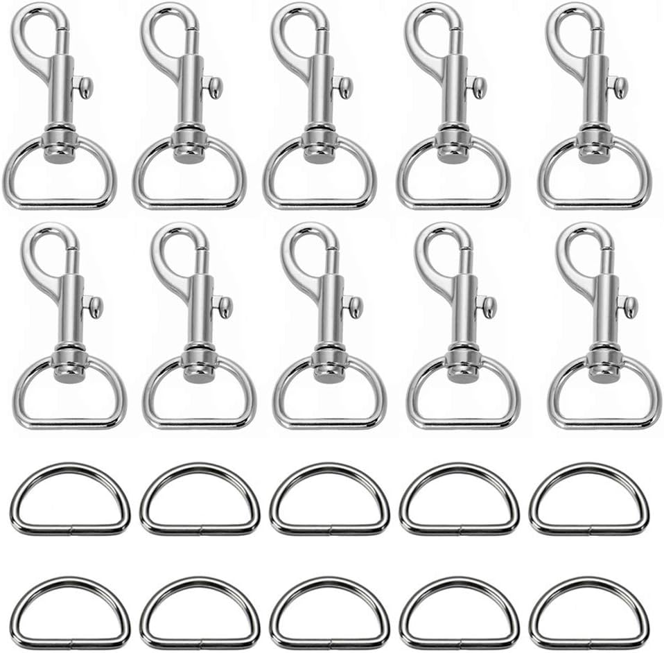 Aweisile Carabiner Hooks 20 Pieces D Rings for Bags Carabiner Hook with