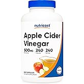 Nutricost Apple Cider Vinegar Capsules 500mg, 240 Vegetarian Capsules | Natural, GMO-Free and Gluten Free