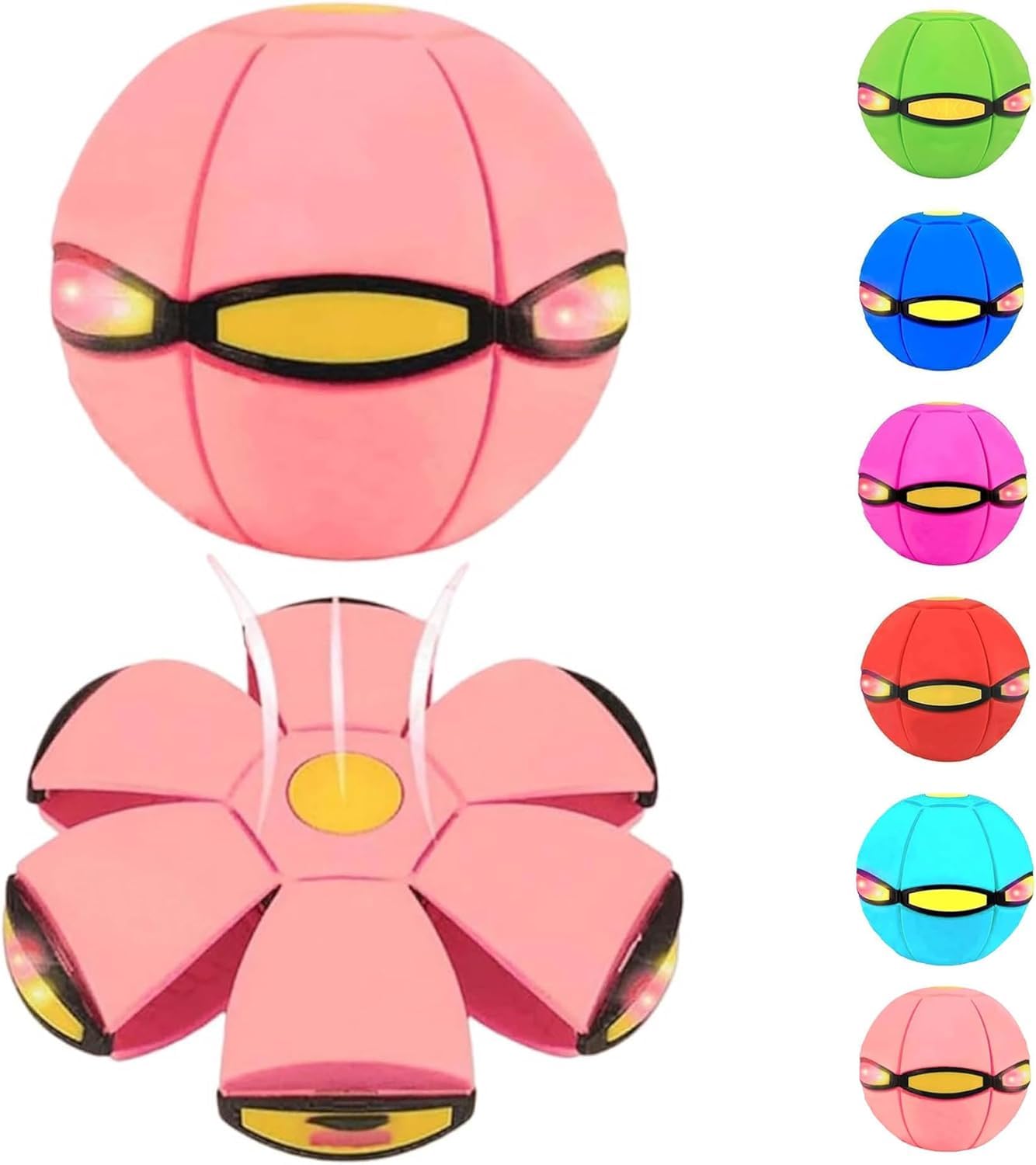 Photo 1 of **PET HAIR** AITIDE Magic Bouncing Ball, Magic Bouncing Ball with 6 Light, Dual Form Freely Switchable, Parent-Child Interaction Suitable for Indoor & Outdoor Use (Light Pink)