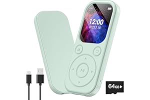 MP3 Player with Bluetooth Music Player: Olycism MP3 Player for Kids with 64GB Memory Card, Hi-Fi Sound, Bluetooth 5.3, Voice 