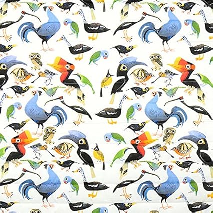 Fabulous Fabrics Steppstoff Vogel Spezien — Meterware ab 0,5m — zum Nähen von Jacken und Mänteln, Innenfuttern und Kinderbekl