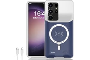 KCKEBLM Battery Case for Galaxy S22 Ultra/S23 Ultra, [12000mAh] Slim Portable Protective Fast Charging Case Backup Power Bank Battery Case Compatible with Samsung Galaxy S22 Ultra/S23 Ultra-6.8 inch-Blue