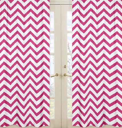 Amazon Com Sweet Jojo Designs 2 Piece Hot Pink And White Chevron