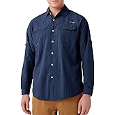 NAVISKIN Men's Sun Protection Fishing Shirts UPF 50+ Long Sleeve Sun Shirts for Men PFG Hiking Travel Camping