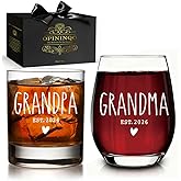 Opininqo Promoted To Grandparents 2026 Set - First Time Grandparents Gifts, Baby Pregnancy Announcement Wine Gift for New Grandma Grandpa - Mothers Day, Fathers Day Gift For Grandma Grandpa