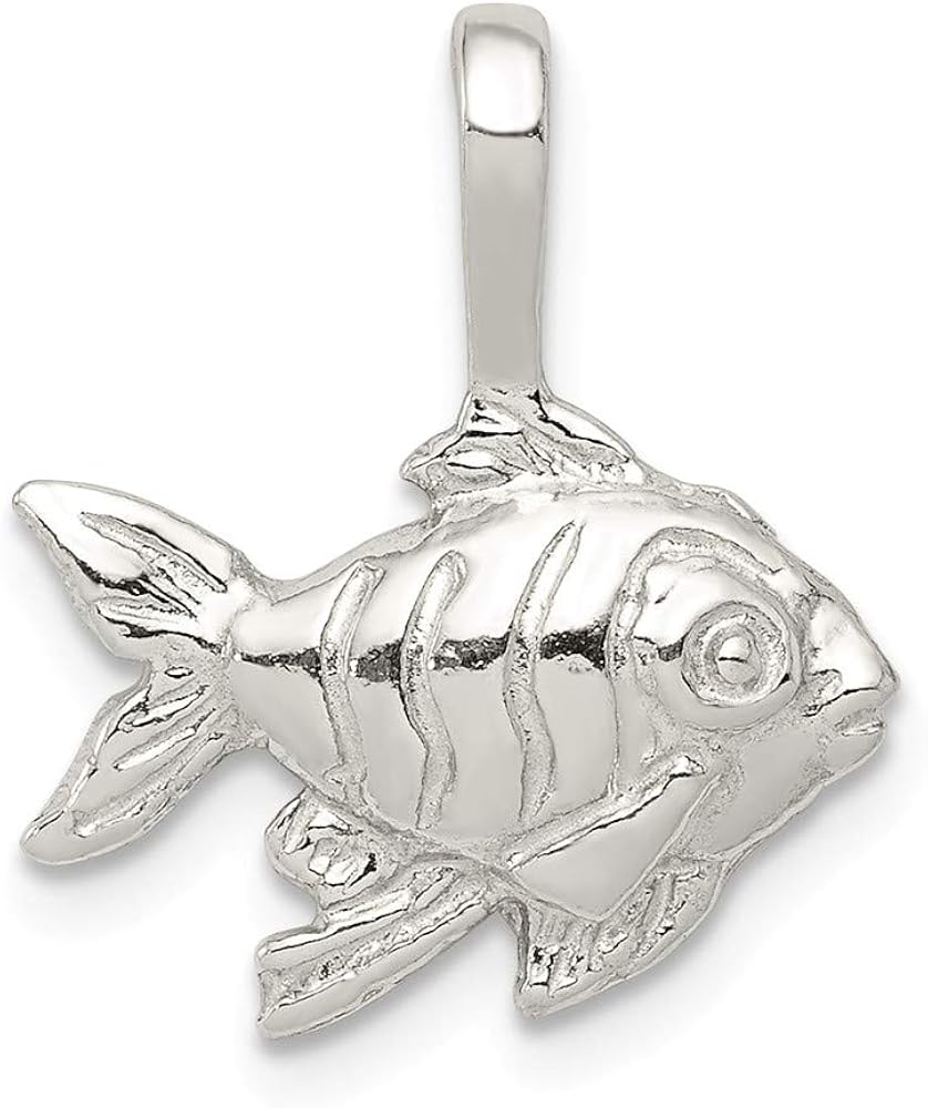 925 Sterling Silver Fish Charm Pendant Jewelry